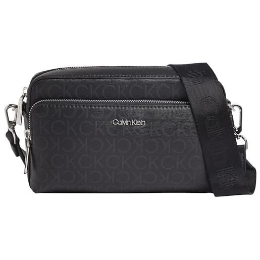 Calvin Klein borsa donna ck tracolla articolo k60k609895 ck must camera bag lg epi mono - cm. 24 x cm. 15 x cm. 8 (circa), 0gj black mono, taglia unica