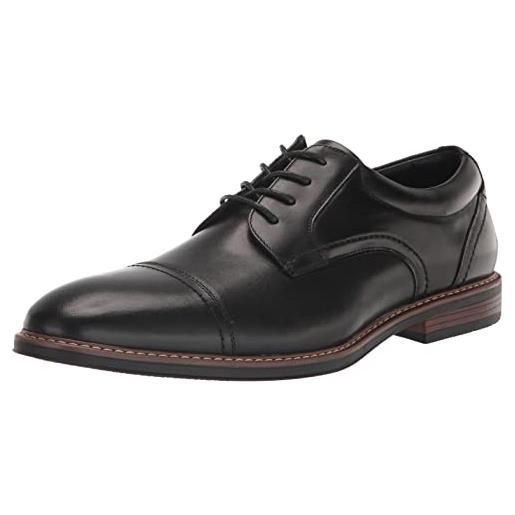 Scarpe Oxford Classiche con Punta Piatta in Vernice da Uomo, Scarpe Oxford Lucide in Vera Pelle da Uomo d'Affari Stile Britannico con Punta Alari(38 EU