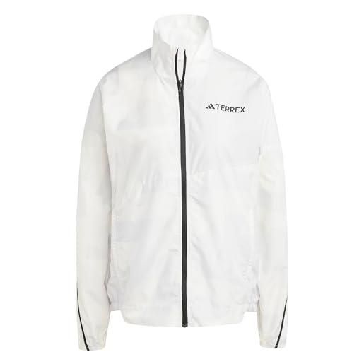 adidas donna terrex multi printed wind jacket, dash grey/white, m