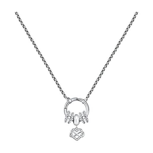 Morellato drops collana donna in acciaio, cristalli - scz1180