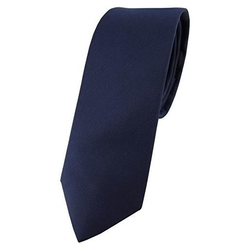 Blick. Elementum - cravatta stretta di seta - marino blu nero blu scuro uni lavorato - cravatta di seta pura al 100% - vero moiré effekt