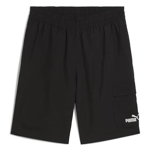 Puma ess no. 1 logo woven cargo shorts 9, pantaloncini intrecciati uomo, puma black, 