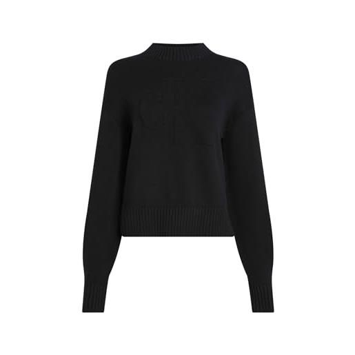 Calvin Klein jeans donna ck intarsia loose sweater j20j224224, black (ck black), m