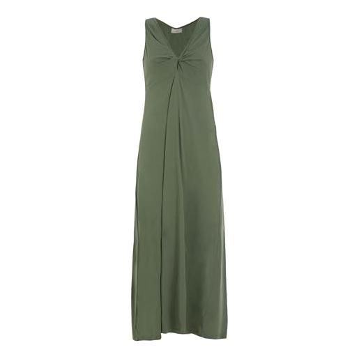 DEHA - vestito lungo jersey long dress in cotone, verde militare (l)