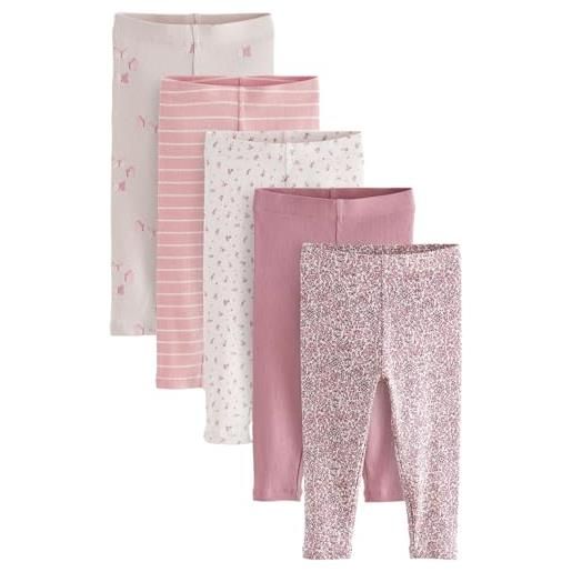 NEXT ragazza confezione da 5 leggings a coste rosa 2 anni-3 anni