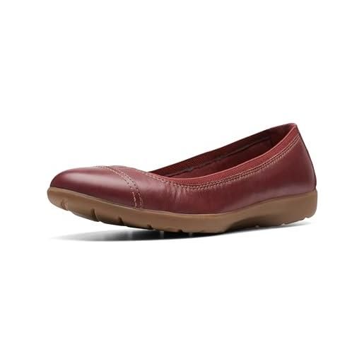 Clarks ballerine da donna meadow opal, pelle di castagno, 38.5 eu