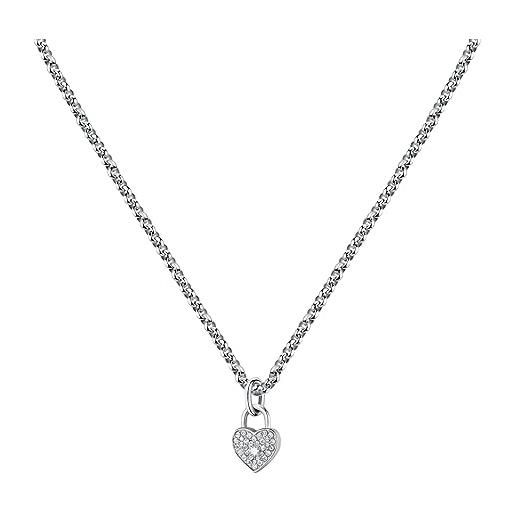 Morellato abbraccio collana donna acciaio cristalli - sabg26, lega di acciaio, cristallo