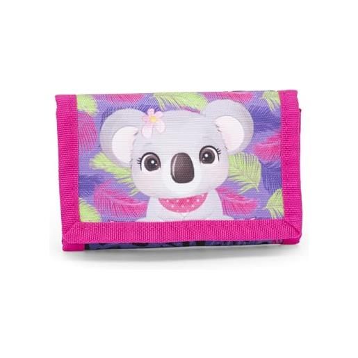 Franco Cosimo Panini wwf - portafoglio ufficiale wwf, portafoglio bambino e bambina con chiusura in velcro, ideale per organizzare banconote e carte, 13x8.5 cm, rosa