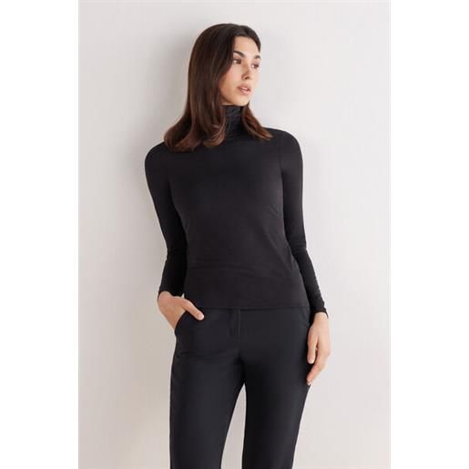 Intimissimi maglia collo alto in fresh bamboo nero