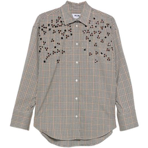 MSGM camicia con ricamo - toni neutri
