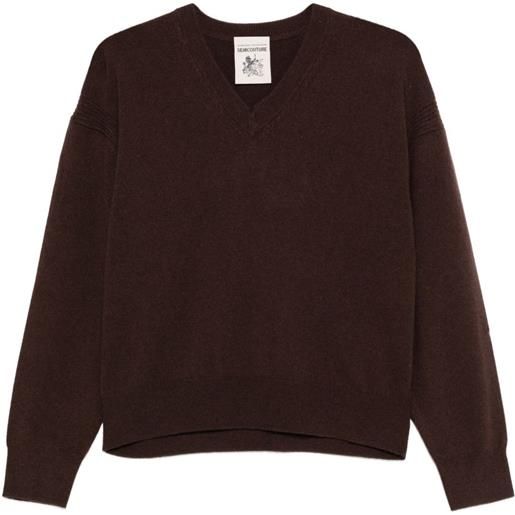 Semicouture maglione in lana e cashmere - marrone