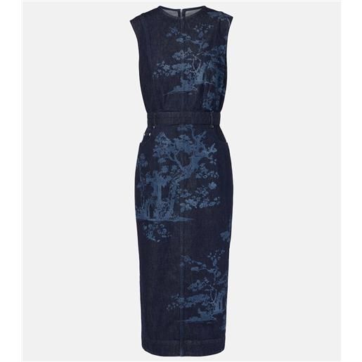 Erdem abito a tubino di jeans con stampa