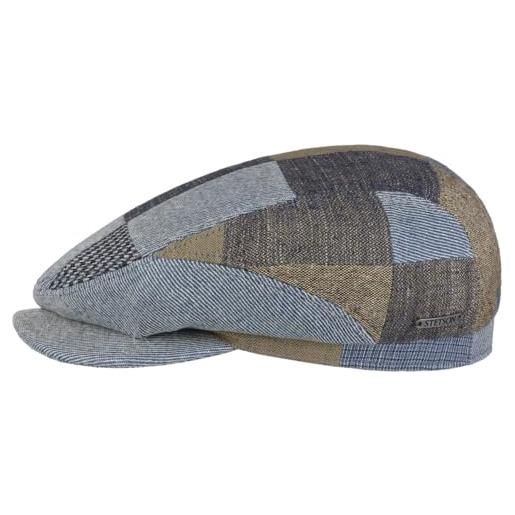 Stetson coppola laughlin driver patchwork donna/uomo - made in the eu cappello piatto con visiera, fodera, fodera primavera/estate primavera estate - xxl (62-63 cm) blu