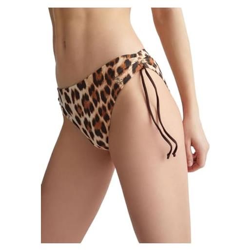 Liu Jo bikini pezzo sotto slip fasce laterali spotted animalier va4137j6448 marrone