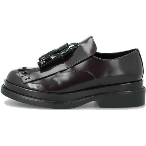 ELVIO ZANON derby upla boda in pelle testa di moro con frange e nappine