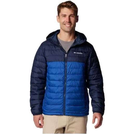 COLUMBIA giacca imbottita con cappuccio powder lite da uomo mountain blue collegiate navy