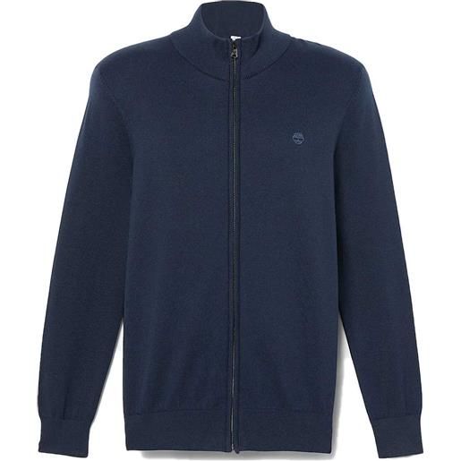 TIMBERLAND maglione in cotone a zip intera williams river dark blue