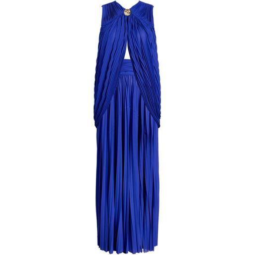 Proenza Schouler abito lungo plissettato con decorazione - blu