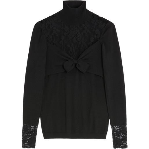 Valentino Garavani top con inserti di pizzo - nero
