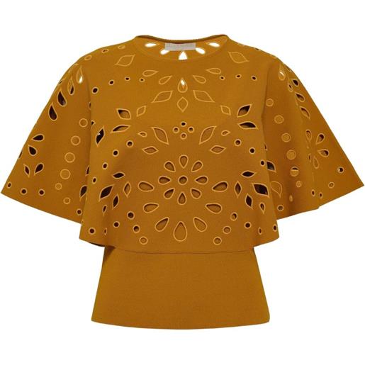 Ulla Johnson blusa con maniche a mantella - giallo