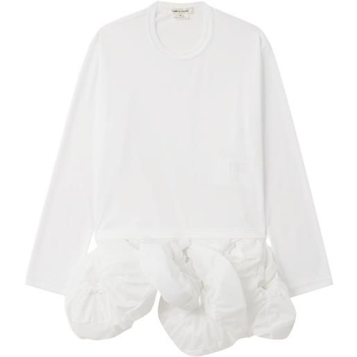 Comme Des Garçons t-shirt a maniche lunghe con inserti - bianco