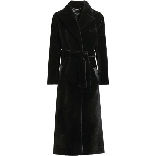 Dolce & Gabbana cappotto in shearling monopetto - nero