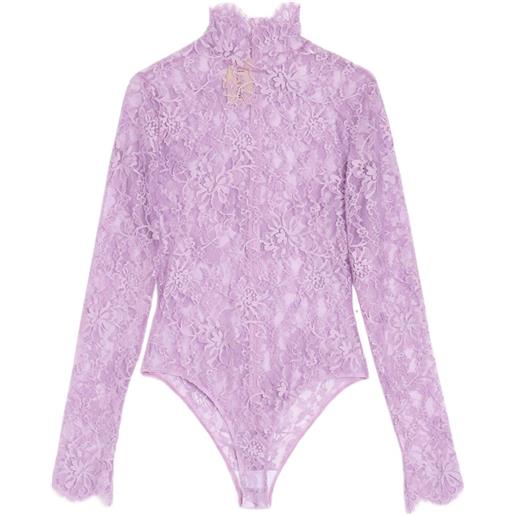 Valentino Garavani body con collo rialzato - viola