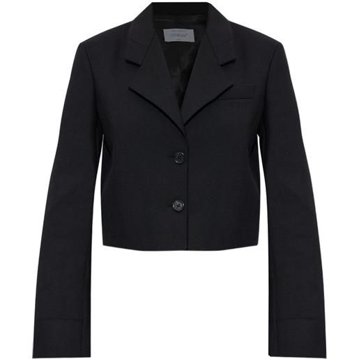 Off-White blazer crop con stampa - nero