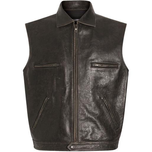 Dolce & Gabbana gilet con zip - marrone
