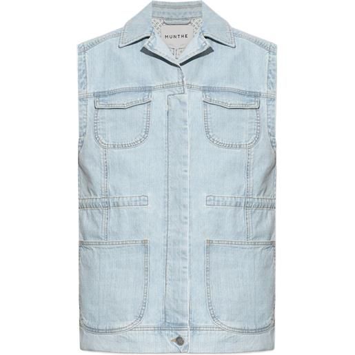 MUNTHE gilet denim smanicato - blu
