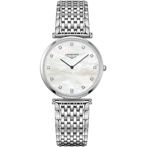 Longines orologio quarzo 33mm madreperla diamanti acciaio donna Longines