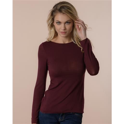 I Magazzini Sorriso art. 5896 maglia donna manica lunga scollo a barchetta in cashmere e modal - chiaramore