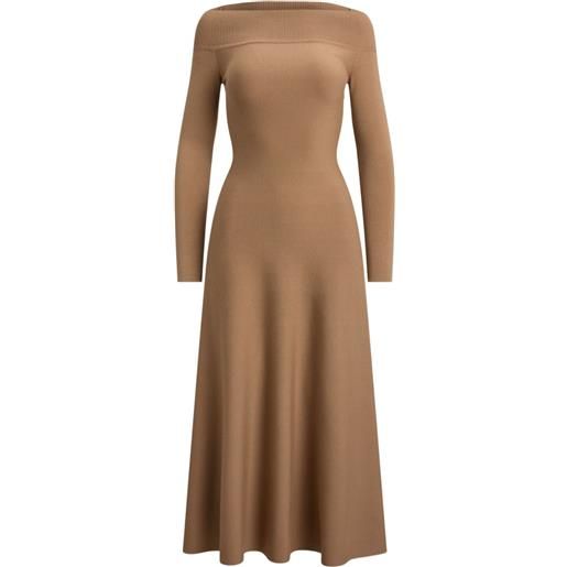 Ralph Lauren Collection abito midi in maglia con spalle scoperte - toni neutri