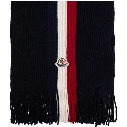 Moncler sciarpa con applicazione - blu