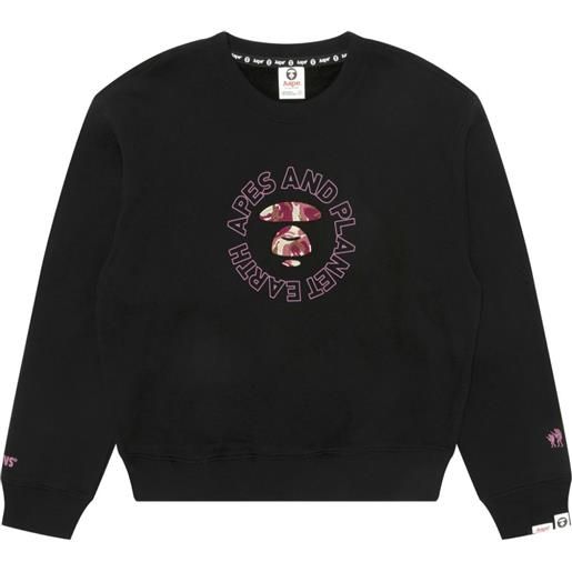 AAPE BY *A BATHING APE® felpa con ricamo camouflage - nero