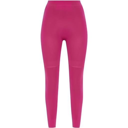 Pleats Please Issey Miyake leggings con design a inserti - rosa