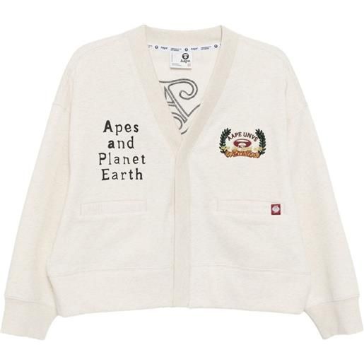 A BATHING APE® cardigan con ricamo - toni neutri