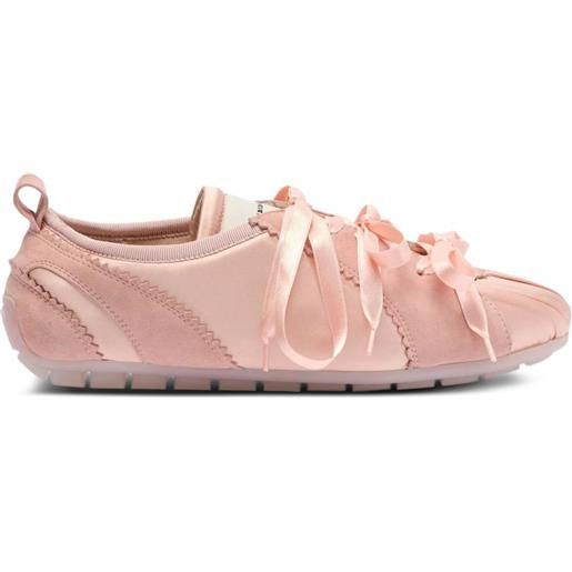 Simone Rocha sneakers plissettate in raso con fiocchi - rosa
