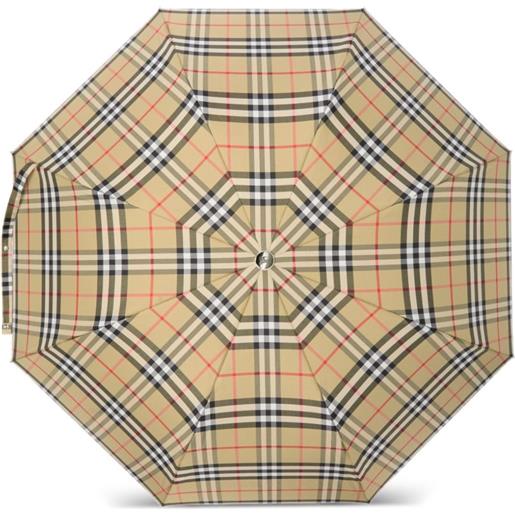 Burberry ombrello richiudibile a quadri - toni neutri