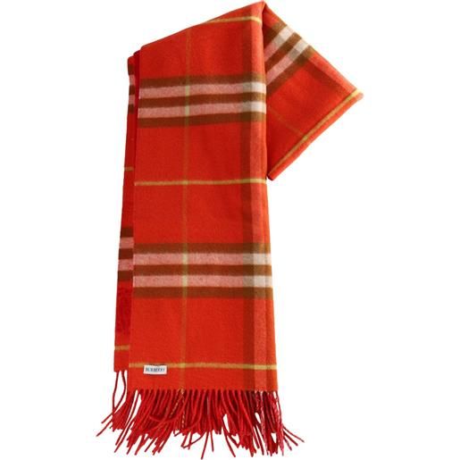 Burberry sciarpa a quadri con frange - rosso