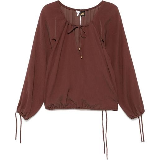 LOEWE blusa a quadretti - marrone
