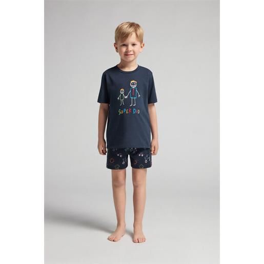 Intimissimi pigiama corto bambino in cotone super dad blu