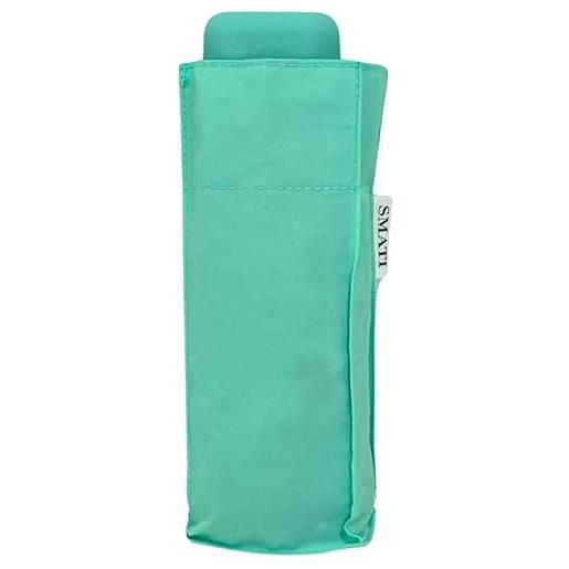 SMATI ombrello pieghevole compatto mini - formato tascabile 18cm, antivento, 200g ultraleggero, manuale, ombrello da viaggio, ombrello misto, colore turchese. 