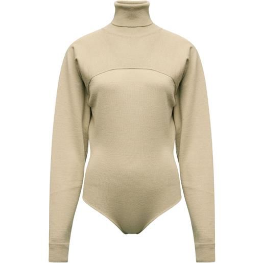 MM6 Maison Margiela body a collo alto - toni neutri