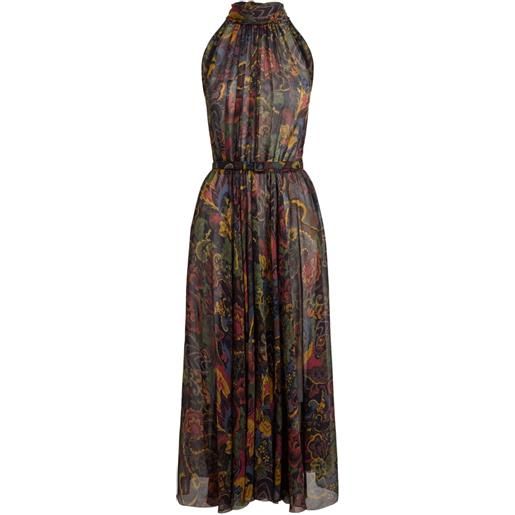 Ralph Lauren Collection abito midi a fiori - nero