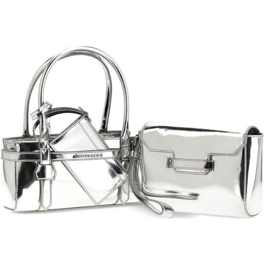 DSQUARED2 borsa tote twin mini - argento