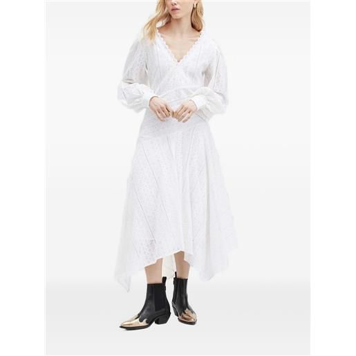 AllSaints abito asimmetrico aviana con ricami - bianco