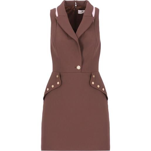 Elisabetta Franchi abito smanicato - marrone