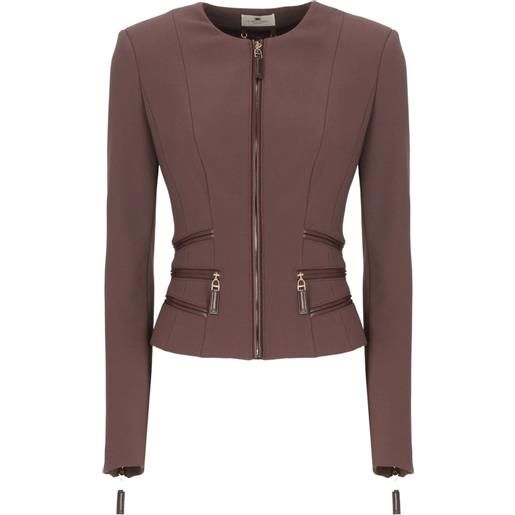 Elisabetta Franchi giacca crop - marrone