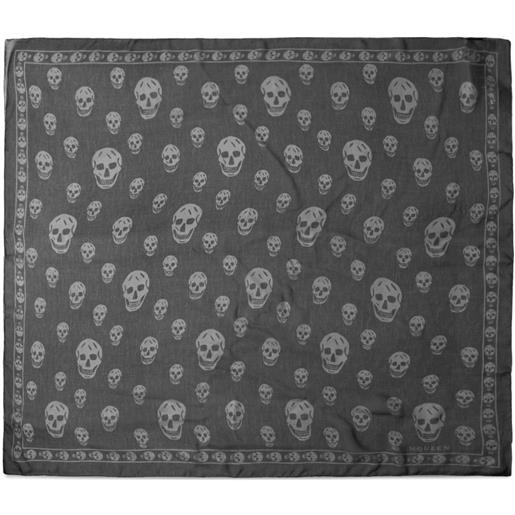 Alexander McQueen foulard in seta con stampa - nero